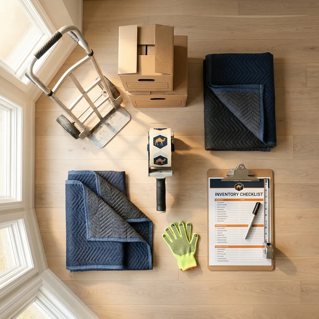 Professional moving supplies and packing materials layout for Trujillo Alto residential relocations