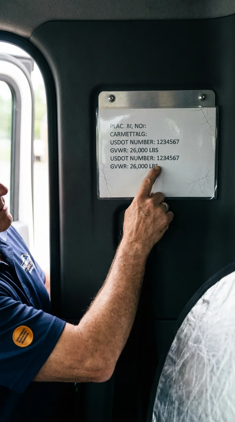 USDOT licensing placard verification in Trujillo Alto